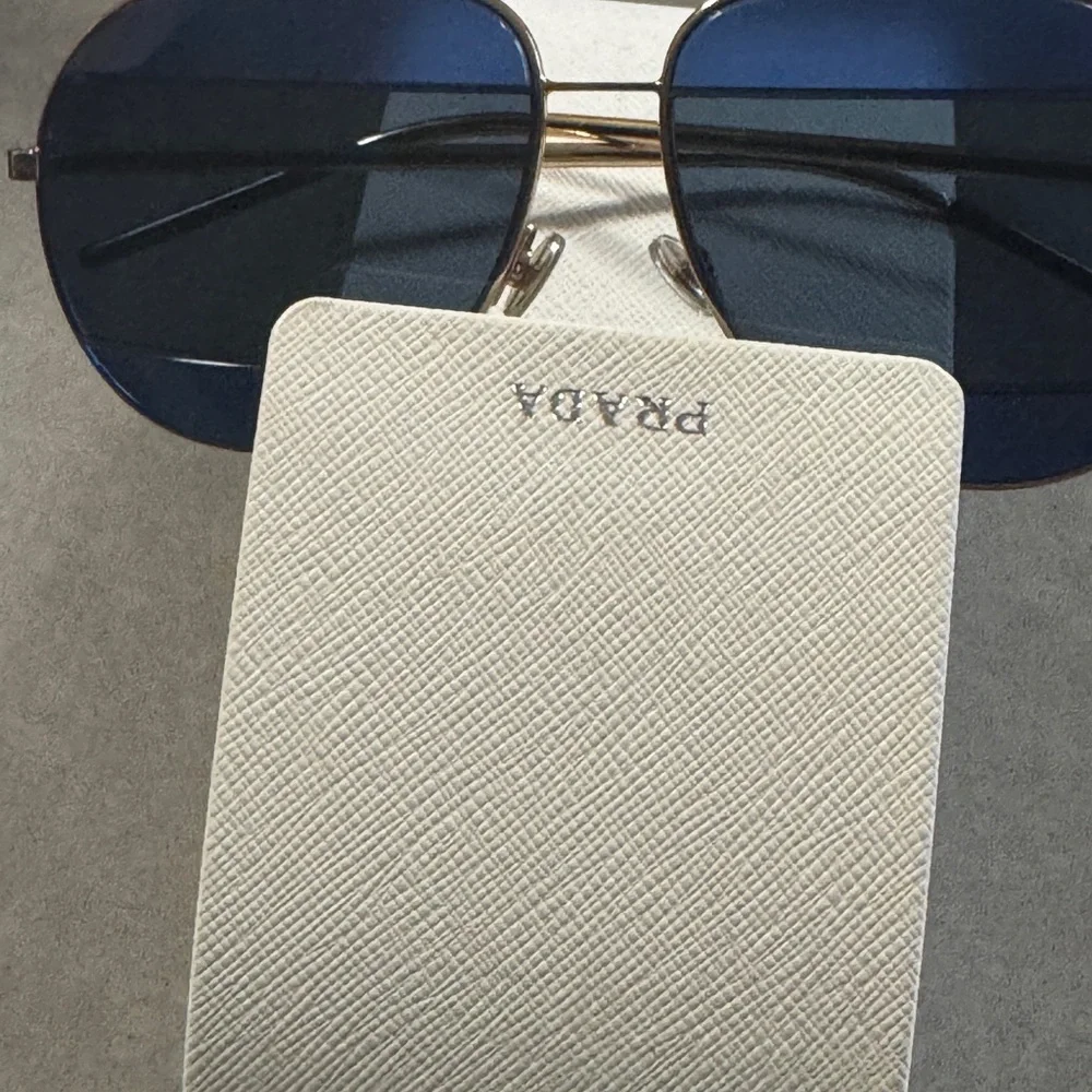 Dior Gold Metal Aviator Sunglasses with Blue Lenses - Picture 7 of 7